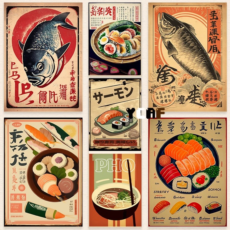 โปสเตอร์อาหารญี่ปุ่นวินเทจพิมพ - Japanese Lifestyle And Food บทวิจารณ์และราคา