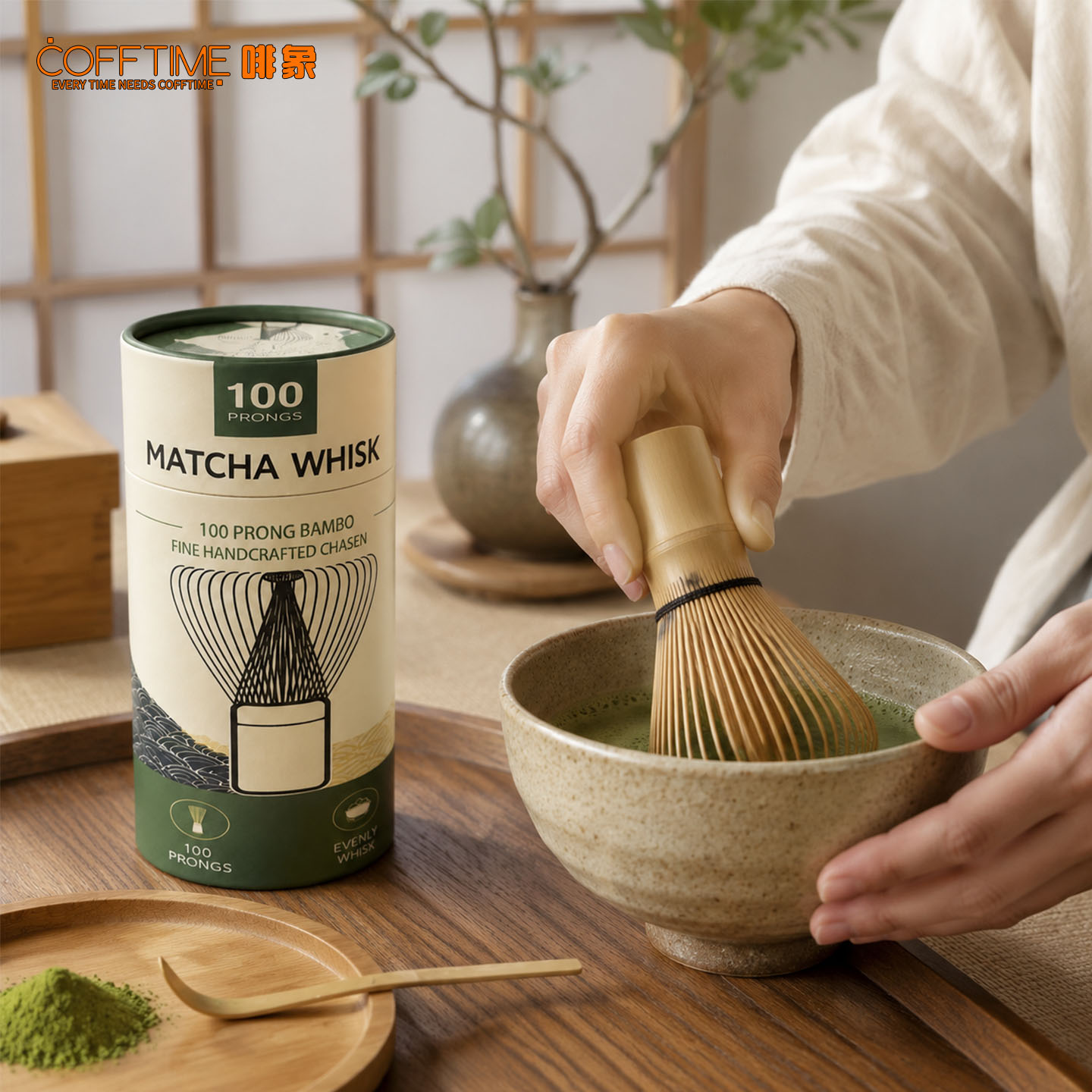 COFFTIME ไม้ตีชาเขียว 100 ซี่  - Bamboo Whisk Chasen บทวิจารณ์และราคา