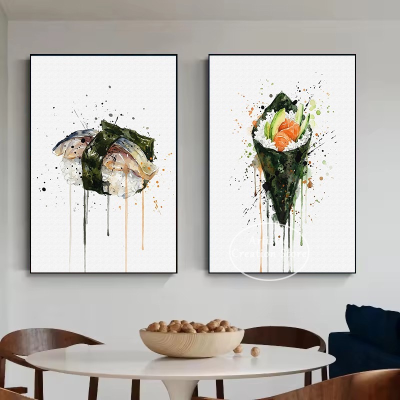 ภาพวาดสีน้ำอาหารญี่ปุ่น ซูชิปล - Japanese Lifestyle And Food บทวิจารณ์และราคา